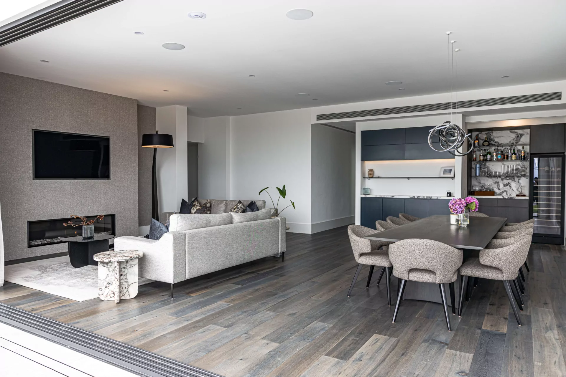 Sophisticated built-in wall bar with integrated wine storage | Custom joinery by Improva, Dover Heights